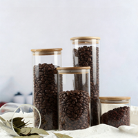 Pot de conservation à café en verre borosilicate rond, vente directe d'usine