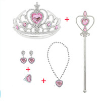 DAIHE Prix de gros Ensemble de bijoux pour enfants : Couronne de princesse, baguette magique, collier, boucles d'oreilles, bague