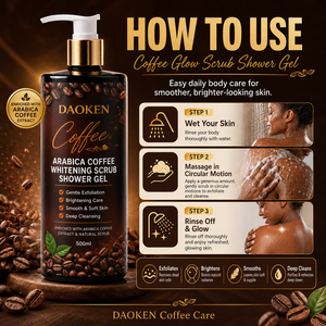Gel Douche Exfoliant Hydratant et Blanchissant au Café Arabica Naturel, <span class=keywords><strong>Bain</strong></span> <span class=keywords><strong>Moussant</strong></span> Nourrissant et Rafraîchissant - Product Image 4