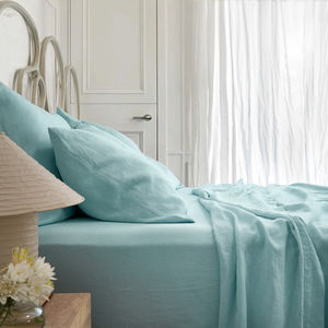 Personnalisation personnalisée, 100% lavage à la pierre, <span class=keywords><strong>draps</strong></span> en lin français doux et respirant, taille Queen, Super King - Product Image 4