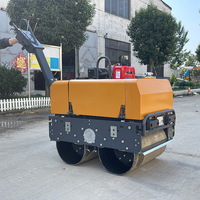 Rouleau compresseur vibrant mini à tambour simple ou double de 0,6 tonne à faible prix, pour asphalte et béton