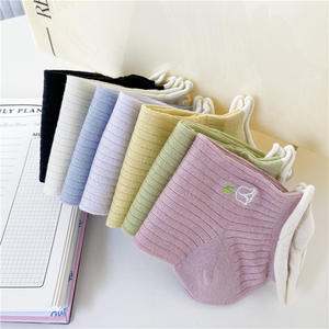 Été Coréen en stock Mode mignonne broderie fleur tulipe filles chaussettes coton confortable <span class=keywords><strong>fantaisie</strong></span> à volants femmes cheville chaussettes - Product Image 5