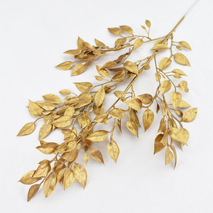 M238 Decoración <span class=keywords><strong>de</strong></span> Fiesta al por Mayor, Planta Artificial <span class=keywords><strong>de</strong></span> Eucalipto Dorado <span class=keywords><strong>de</strong></span> Plástico, Hojas Doradas <span class=keywords><strong>de</strong></span> Palma - Product Image 6