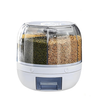 Conteneur à riz rotatif multi-compartiments pour garde-manger, rotation à 360 degrés, distributeur de céréales sèches