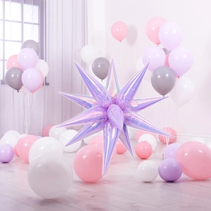 Palloncino in Foil a Forma di Stella Esplosiva 4D Iridescente Blu Giallo <span class=keywords><strong>Lilla</strong></span> Viola 26 Pollici Nuovo Design per Decorazioni Festa di Compleanno - Product Image 4