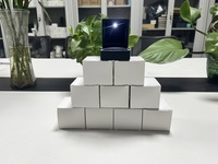 Boîte à bijoux LED de luxe avec écran lumineux, vente en gros et au détail en petite quantité, étui d'emballage noir pour bague en diamant
