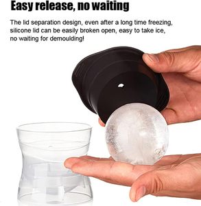 Molde de Silicona para Cubitos de Hielo Reutilizable, Molde Circular para Cubitos de Hielo para Congelador, Molde de Silicona para Bolas de Hielo para Whisky - Product Image 4