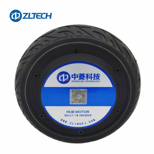 Robotics 6.5 Inch 24V 150W 150Kg Tải Không Chổi Than Điện Bldc Servo Hub Động Cơ Bánh Xe <span class=keywords><strong>V</strong></span>ới Mã Hóa - Product Image 1