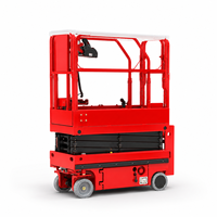Mini plateforme élévatrice à ciseaux entièrement électrique avec direction hydraulique, hauteur maximale de 4,8 m, jambes pliables