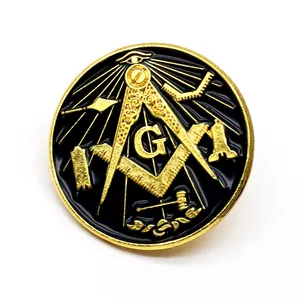 Sản Phẩm Khuyến Mại Mẫu Miễn Phí Hình Tròn Tùy Chỉnh Masonic Ve Áo Pin