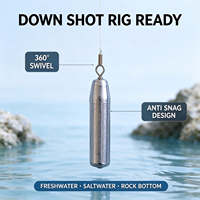 Schlanker Zylinderförmiger verzinkter Eisen-Fischblei 360 °   Drehbarer Wirbel mit Anti-Snag- und Anti-Twist-Funktion für Süß- und Salzwasser-Angelausrüstung