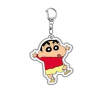 Porte-clés en acrylique double face de haute qualité, mignon, Crayon Shin-Chan, en plastique, style anime, vente en gros