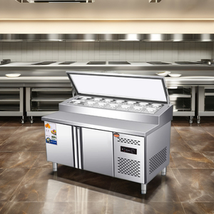 Thương mại truy cập hàng đầu thép không gỉ bàn làm việc tủ lạnh tủ đông salad tủ lạnh với làm mát bánh pizza Máy làm lạnh hiển thị mát - Product Image 3