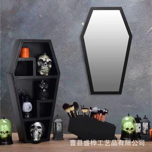 Coffin Shaped Display <b>Shelf</b> Halloween Decor Storage Rack <b>Wall</b> <b>Mount</b> Irregular Shape Multipurpose Standing Type - Product Image 1