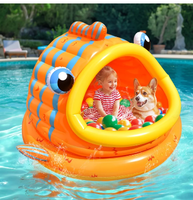 Piscine gonflable pour bébé avec ombrage, piscine gonflable pour enfants avec auvent pour la baignade en intérieur et en extérieur, flotteurs pour tout-petits de 3 à 48 mois