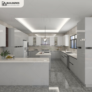 Buildgres contemporanea RTA armadi da cucina <span class=keywords><strong>con</strong></span> <span class=keywords><strong>cappa</strong></span> in acciaio inox isola centrale e cassetti Soft-Close elettrodomestici da incasso - Product Image 3
