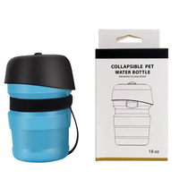 Gobelet à boire pour animaux en silicone écologique de 18 oz/300 ml, bol imperméable, distributeur d'eau portable pour chien, bouteille de voyage