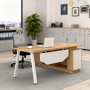 Escritorio de oficina ejecutiva de madera de lujo Escritorio de mesa gerente mobiliario moderno - Product Image 5