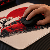 Alas Mouse Karet Pola Mobil Sport Anti Selip Alas Meja Persegi Panjang 260X210X2Mm Aksesori Komputer Gaming