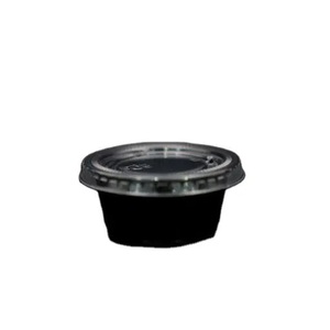 Portion Sauce 2 Oz Disposable Pet <b>Lids</b> for Samples Plastic Black/Clear High Quality New Condiment Cups - Product Image 2