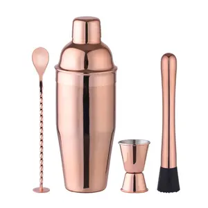 Creation Factory New Arrival Wholesale Price Rose Gold Bartender Kit Stainless Steel Cocktail Shaker Kit Suppliers
