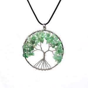 Collier <span class=keywords><strong>arbre</strong></span> de vie en pierre naturelle, collier d'<span class=keywords><strong>arbre</strong></span> en pierre de rouge intercalaire fait à la main - Product Image 3