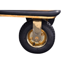 EASTON Professioneller Gold Hotel Bellman Trolley mit rotem Teppich, oberer Hängeleiste, 8'' Luftreifen, Stoßschutz, 200kg Tragkraft