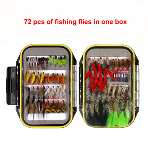 Kit de Señuelos de Pesca con Mosca Artificiales de ABS de 24-96 Piezas con Anzuelo Barbado y Caja <span class=keywords><strong>para</strong></span> Pesca en Lago/Río, Moscas Secas/Húmedas/Ninfas/Streamers, Realistas - Product Image 3