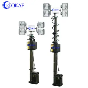 OKAF 3 To 10m Electric Telescopic Mast Light Tower Mobile Surveillance Aluminum Pole