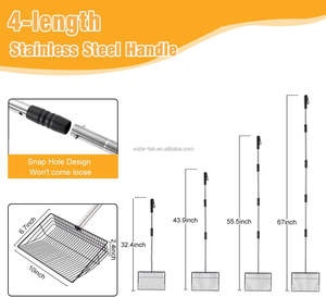 Scooper di pollo e paletta da setacciare con manico regolabile a 4 stadi per la pulizia del pollaio - Product Image 2