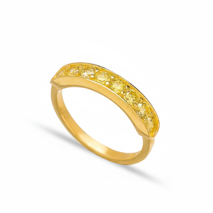 Yellow Citrine Zircon Stone <b>CZ</b> Band <b>Ring</b> Handmade Turkish Wholesale Elegant Simple 925 Sterling Silver Jewelry - Product Image 2