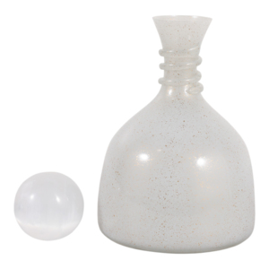 Vaso in vetro a forma di campana con coperchio in selenite per decorazioni per la casa, soggiorno, camera da letto, pezzo d'arredo moderno. - Product Image 3