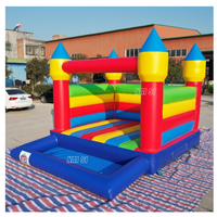 Château gonflable pour enfants en PVC arc-en-ciel pas cher pour l'extérieur et l'intérieur avec fosse à balles