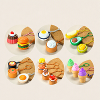 Gantungan Kunci Bentuk Roti Kukus & Buah Realistis, Mainan Mini Bertema Makanan untuk Mengurangi Stres, Aksesoris Tas Lucu & Hadiah Kecil Grosir