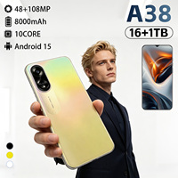 Tout Nouveau Téléphone A38 Android 15 5G CDMA Version Globale Écran OLED 7,3 Pouces 120Hz Caméra Arrière 108MP Caméra Avant 48MP Stockage 16Go+1To