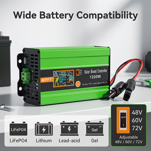 Booster de panneau solaire MYAMI 1200W 48V/60V/72V, contrôleur de charge solaire MPPT avec écran LCD couleur, entrée PV 12-60V30A pour batterie LiFePO4 - Product Image 3