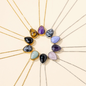 Bán Buôn Tự Nhiên Chữa Bệnh Tinh Thể Thép Không Gỉ Vòng Cổ Pha Lê Nước Drop Shipping Tro Dầu Container Kỷ Niệm Mặt Dây Chuyền Thủ Công Mỹ Nghệ - Product Image 5