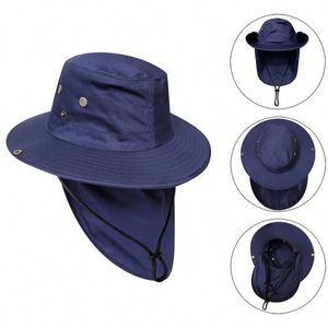 Quick Dry Nylon Neck Flap Sun Hat Wide Brim With Mask <b>Hiking</b> Fishing <b>Caps</b> Perfect for Outdoor Promotion Gift - Product Image 3