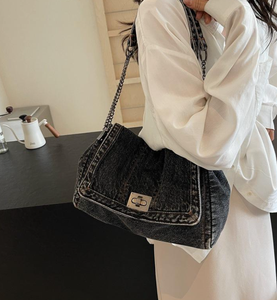 Bolso bandolera de mujer estilo cowboy, con cremallera moderna, bolso de mano de color liso, bolso de lujo para mujer, bolso de marca, bolso tote - Product Image 4