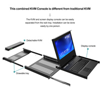 Console KVM LED HDMI 17,3 pouces 8 ports, MT-VIKI 1920*1080, tiroir KVM pour rack de serveur 1U 19 pouces, commutateur KVM HDMI LCD 17,3 pouces