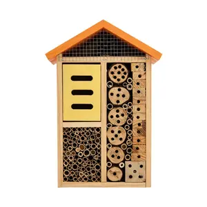 Boîte de vue d'insecte à Logo personnalisé jardin en bois hôtel extérieur maison d'abeille ferme