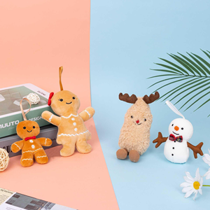 Noël nouvelle étoile biscuits mignon poupées en peluche festif britannique Cookie arbre Bestie cadeau confortable porte-clés jouets - Product Image 1