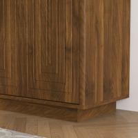 Buffet moderne avec rangements, grand buffet cannelé avec étagères réglables, credenza, meuble d'appoint, console