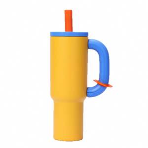 Café aislado personalizado 40Oz viaje Metal reutilizable a granel deportes Acero inoxidable al por mayor vaso con tapas y pajitas - Product Image 5