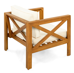 Sillón de Jardín Moderno de Madera de Roble con Cojines (Juego de 2) Muebles de Patio Portátiles y Cómodos para Exteriores - Product Image 2