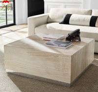 Brothers Stone Table d'appoint ronde en travertin en marbre populaire Table basse ronde en travertin naturel de luxe Table d'appoint de lit