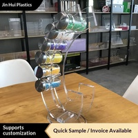 Présentoir en acrylique pour bouteilles, pots, compte-gouttes et vernis à ongles, Modèle 002, Vente en gros