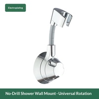 Support mural de douche universel rotatif adhésif sans perçage en acier inoxydable, personnalisable en gros