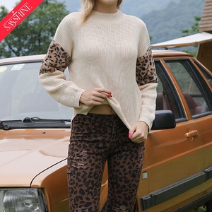 Hot Selling Hochwertige Herbst-und Winter pullover Mode Leopard Plüsch ärmel Pullover Pullover - Product Image 2