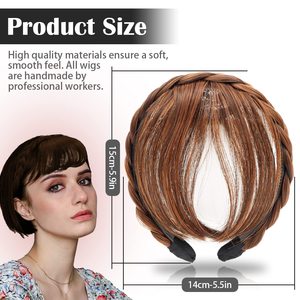 Machine à extensions de cheveux en fibre haute température en gros, double trame, résistante à la chaleur, teinte, tressée, bandeau pour femmes et filles, vague naturelle - Product Image 5